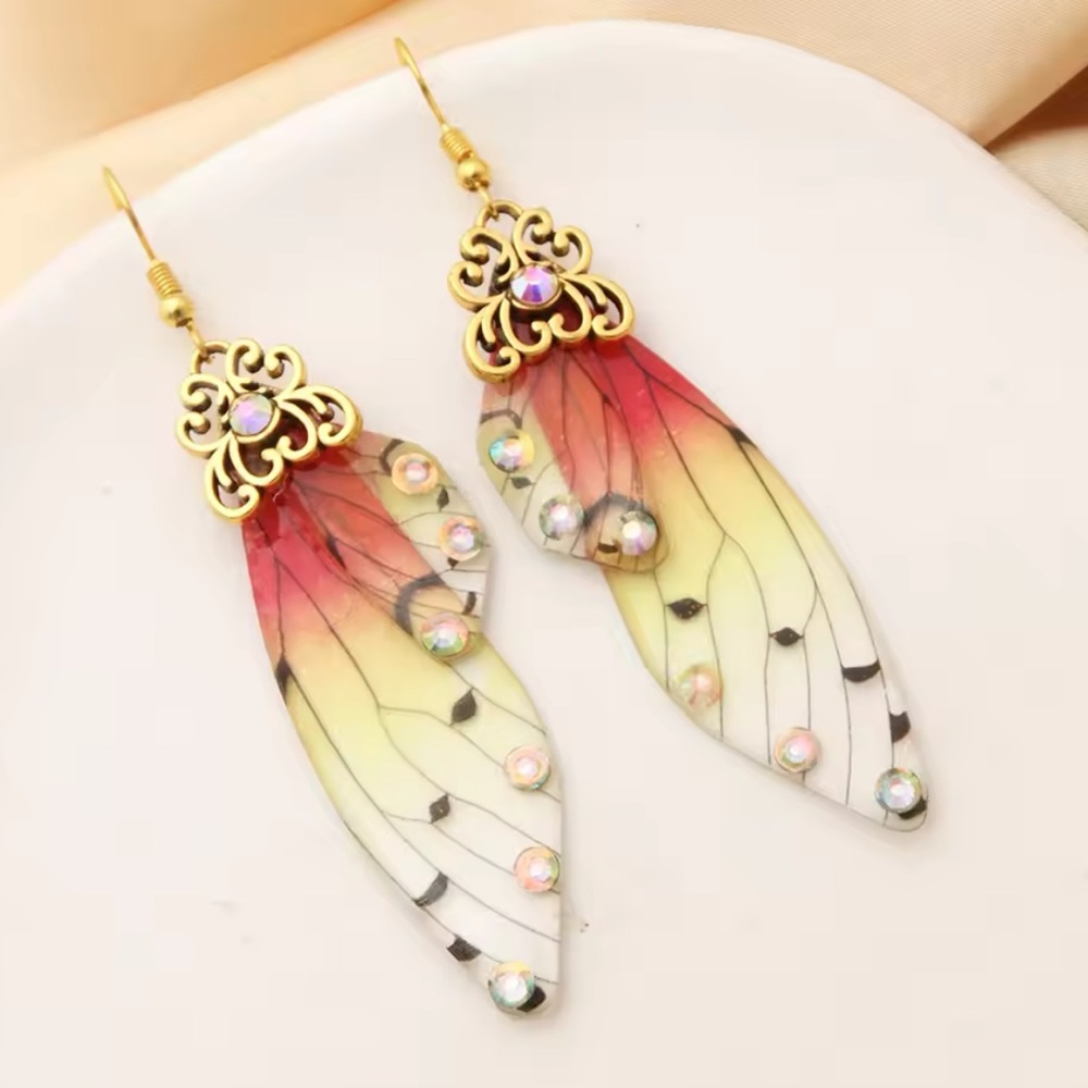 Lelia - Fairy Butterfly Rainbow Dangle Wing Earrings